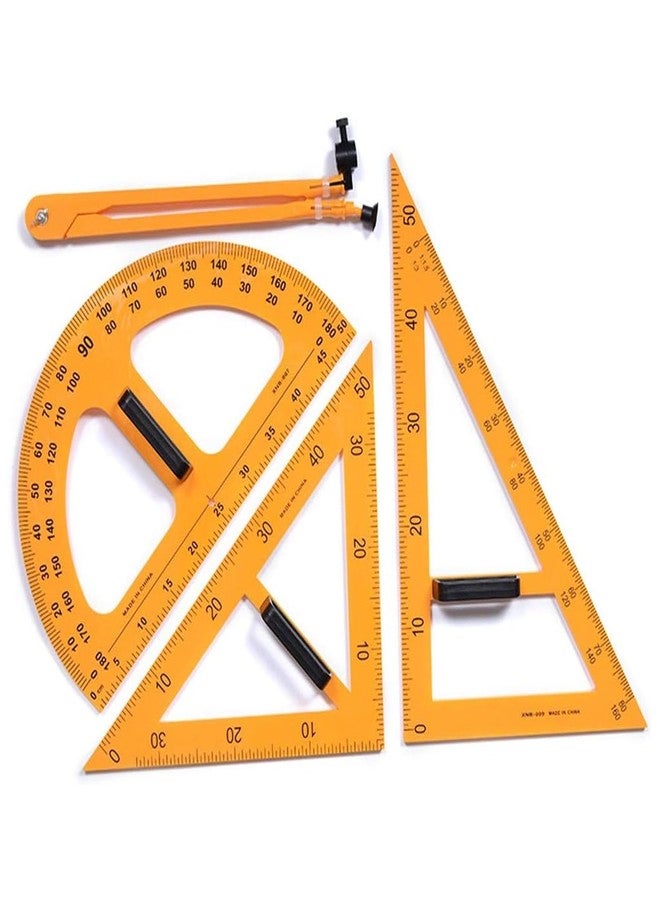 BWCXR Magnetic Geometry Math Ruler Set for Classroom, Large Protractor, Triangle & Measuring Rulers, Magnetic Blackboard Tools for Teachers & Students Enhances Math Learning, 5pc - Image 5