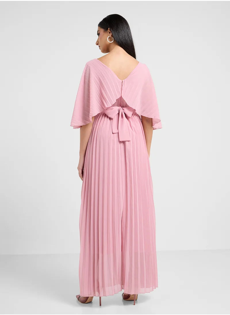 ELLA Pleated Dress With Batwing Sleeves