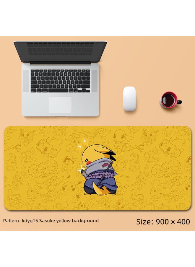 Pikachu Mouse Pad Oversized Lock Edge Thickened Game Keyboard Pad Animation Office Animation Thickened Table Pad-Color:800x300mm 5mm-Pattern:kdyg46  - Image 5