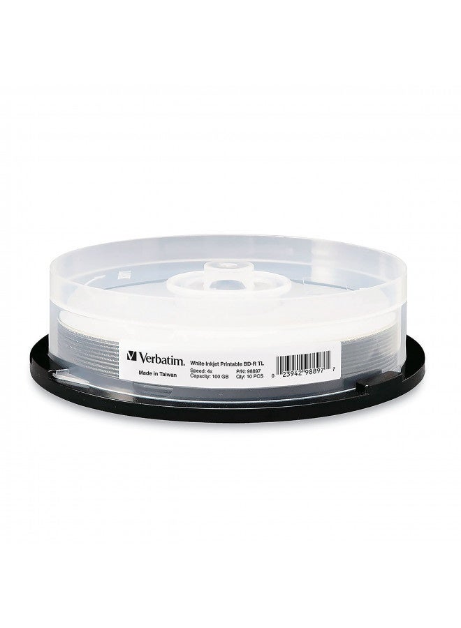 Verbatim Bd-R Xl 100Gb 4X White Inkjet Printable, Hub Printable - 10Pk Spindle - Image 2