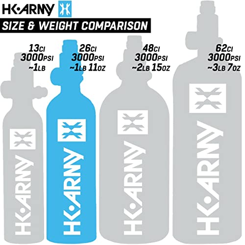 HK Army 26ci/3000psi Aluminum Compressed Air HPA Paintball Tank Air System - Black - Image 2