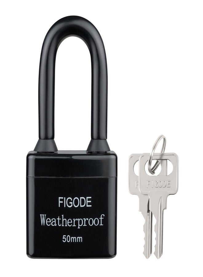 FIGODE® Outdoor Waterproof Padlock, Large Heavy Duty Sturdy Covered Laminated Steel Keyed Lock, 2.2 in. Wide, Long Padlock - Image 1
