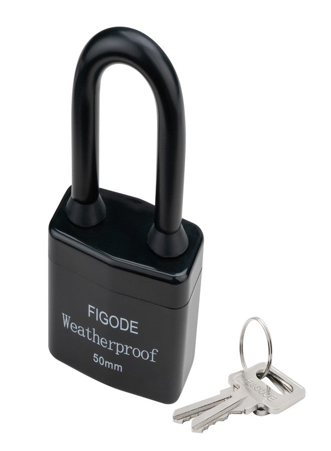 FIGODE® Outdoor Waterproof Padlock, Large Heavy Duty Sturdy Covered Laminated Steel Keyed Lock, 2.2 in. Wide, Long Padlock - Image 3