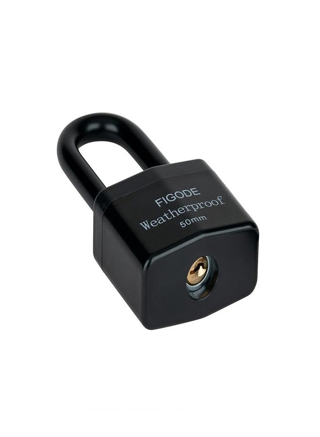FIGODE® Outdoor Waterproof Padlock, Large Heavy Duty Sturdy Covered Laminated Steel Keyed Lock, 2.2 in. Wide, Long Padlock - Image 4