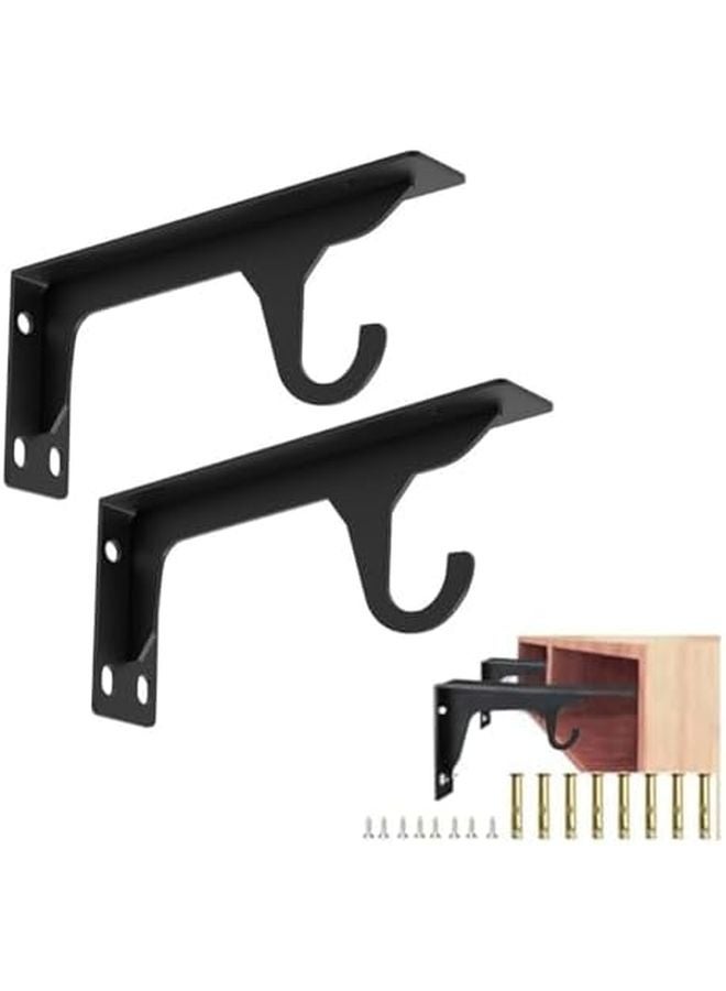 Heavy Duty 16 Inch Shelf Bracket Black Rust Proof Paint 110kg Load Capacity Indoor Outdoor - Image 1