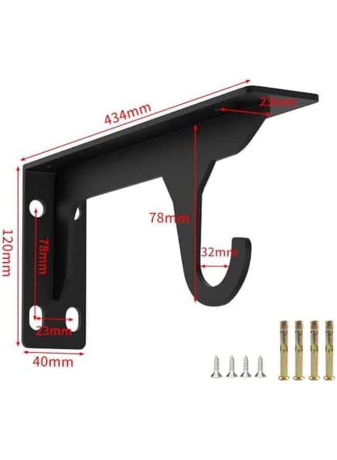 Heavy Duty 16 Inch Shelf Bracket Black Rust Proof Paint 110kg Load Capacity Indoor Outdoor - Image 3