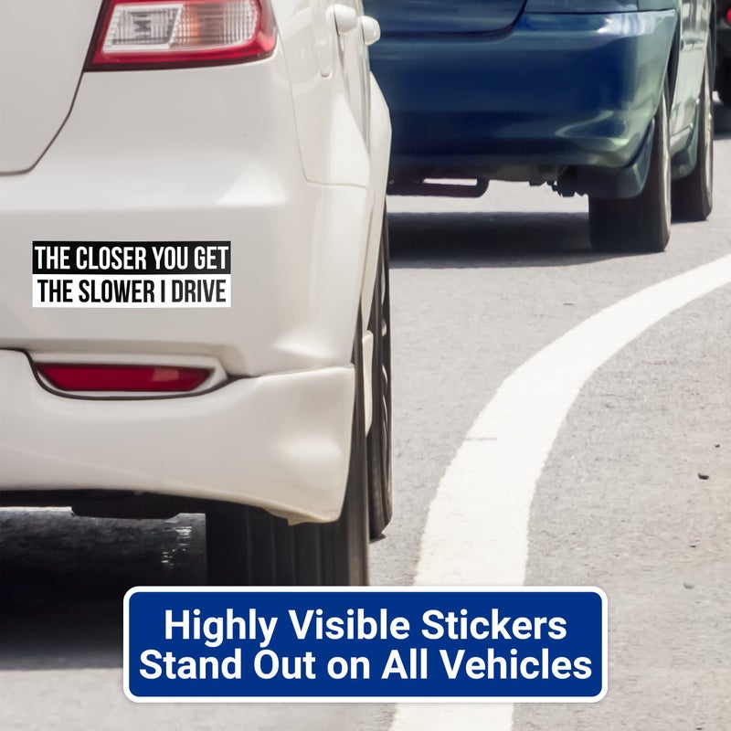 ELLOPI Higly Visible, Long-Lasting Vinyl Anti-Tailgating Bumper Stickers. Hilarious 1 Pack 3x9 in Funny Driving Decals. Strong Adhesive. Stick Joke Driver Labels on Cars, Trucks, Minivans and Other Vehicles - Image 3