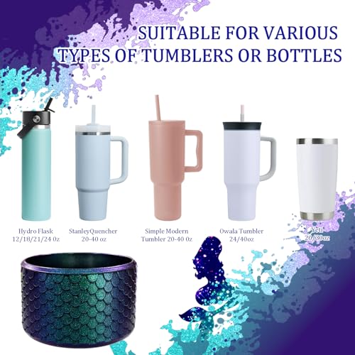CEDIDJAC Silicone Boot for Hydroflask 12-24 Oz, IceFlow 20-30 Oz, Owala Tumbler 40 oz - Bottom Protector for Stanley Cup Accessories (Jungle Green) - Image 2