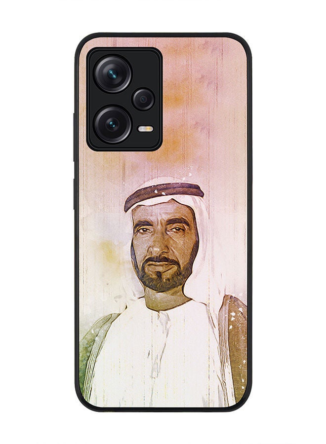 Stylizedd Rugged Black edge case for Redmi Note 12 Pro 5G Slim fit Soft Case Flexible Rubber Edges Anti Drop TPU Gel Thin Cover - The Wise Sheikh Zayed - Image 1