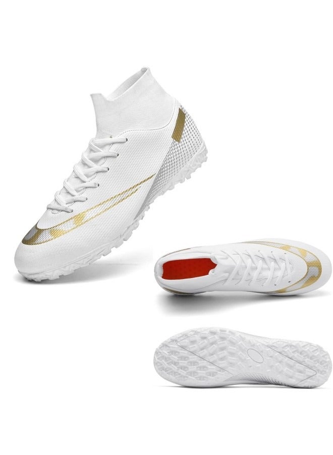 GGEROU Men's Football Shoes,Boy's Soccer Cleats,Athletic Soccer Training Shoes,High-Top Breathable Athletic Football Boots,Indoor Outdoor Cleats  - Image 1