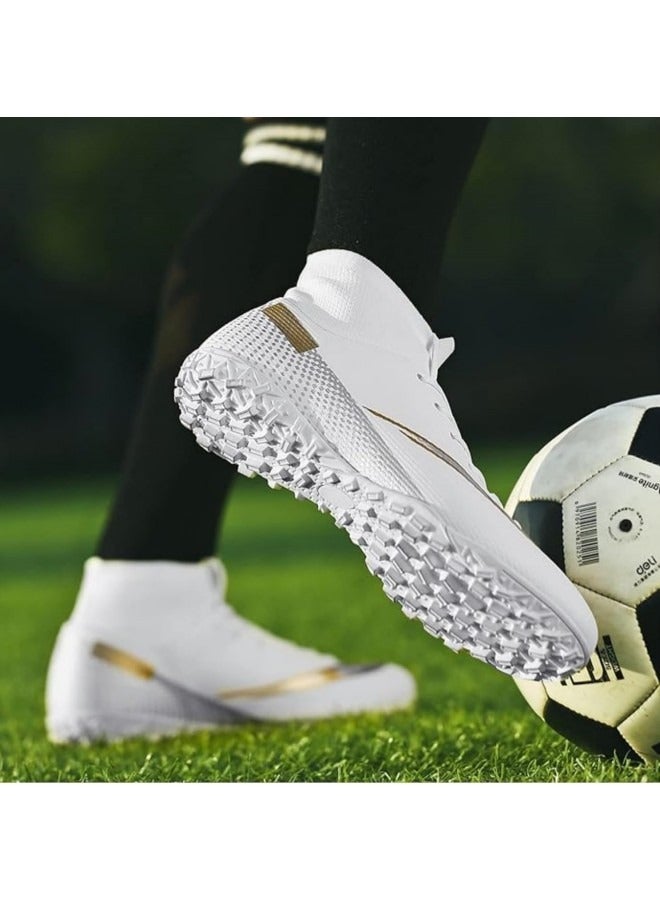 GGEROU Men's Football Shoes,Boy's Soccer Cleats,Athletic Soccer Training Shoes,High-Top Breathable Athletic Football Boots,Indoor Outdoor Cleats  - Image 5