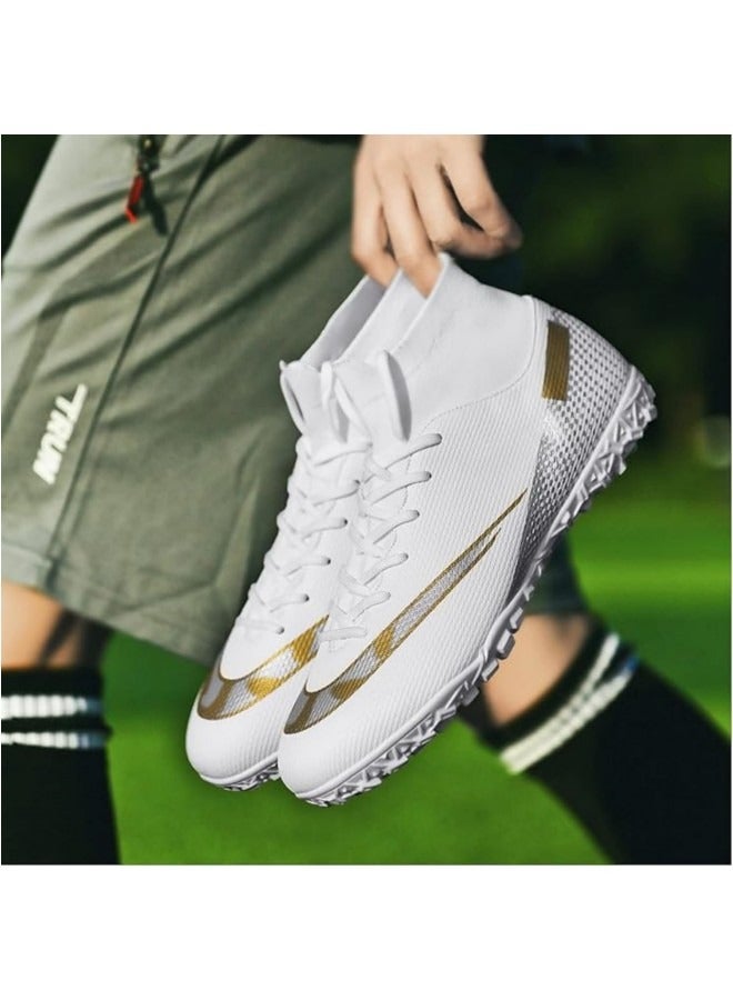 GGEROU Men's Football Shoes,Boy's Soccer Cleats,Athletic Soccer Training Shoes,High-Top Breathable Athletic Football Boots,Indoor Outdoor Cleats  - Image 4