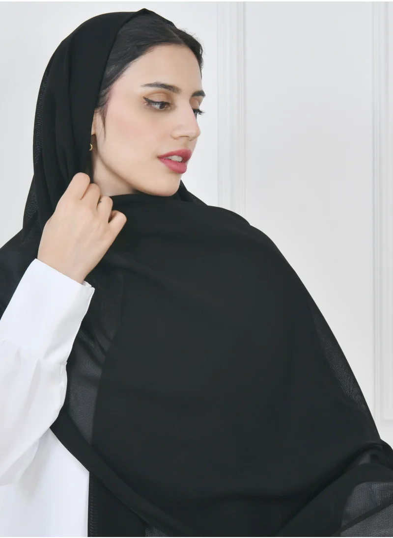 HAWRAA ABAYA A black gauze veil