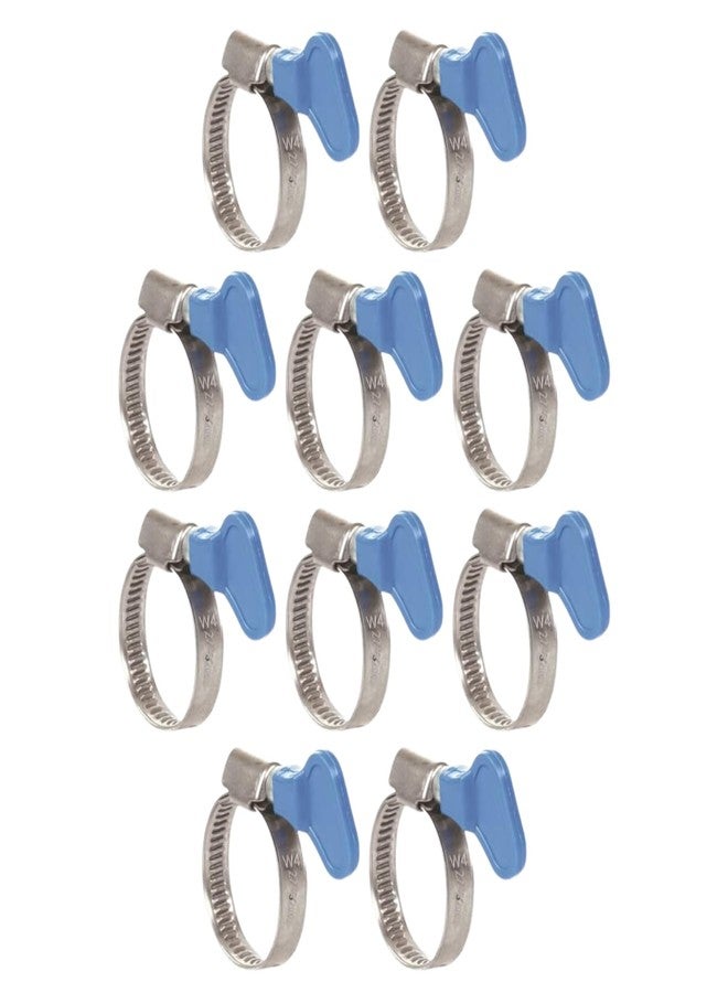 NEW WARE Adjustable Stainless Steel Hose Clamp 1/2 Inch | With Key | For Plumbing, Automotive & Mechanical Applications | Pack of 10 - Image 1
