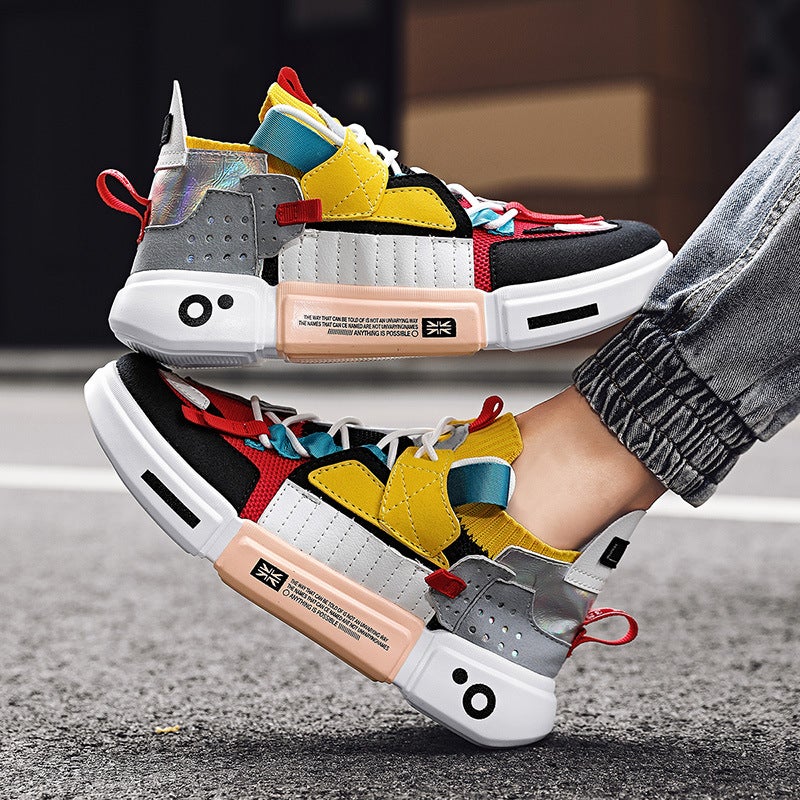Spring Summer Running Shoes for Men Breathable PU+Mesh Vintage Sneakers - Image 1
