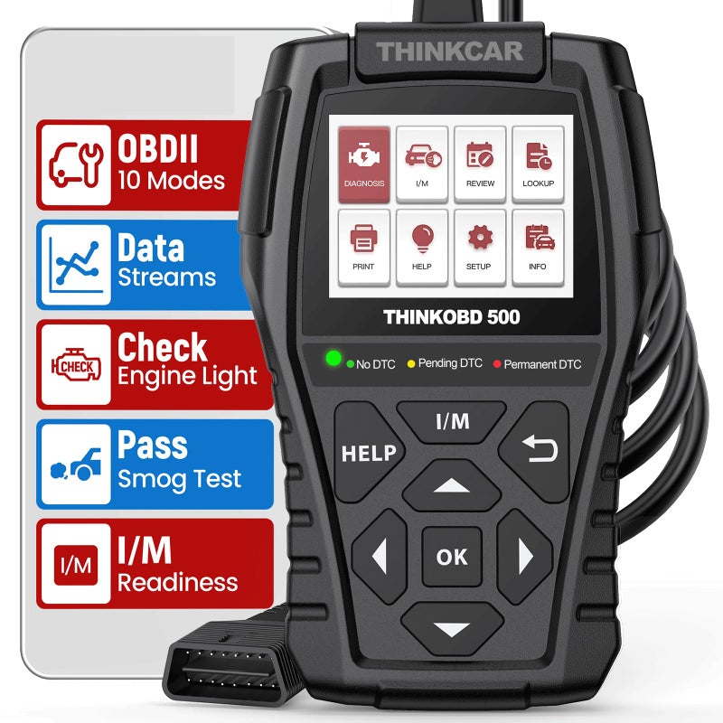 THINKCAR Thinkobd 500 OBD2 Scanner Check Engine Car Code Reader, Full OBD II CAN Diagnostic Scan Tool, Read and Clear Error Codes, Live Data, Vehicle Report, 2.8 Inches Dispaly - Image 1
