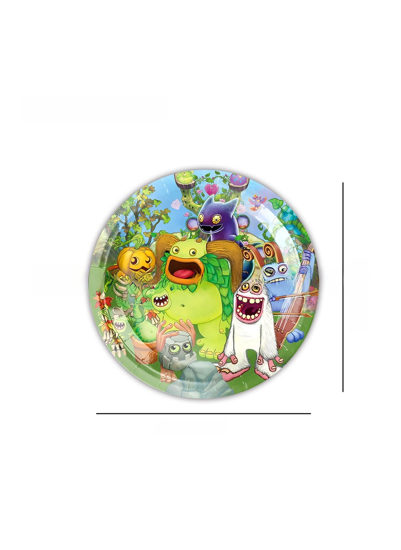 Generic Monster Concert Party Disposable Tableware Set 7-inch 10PCS-Monster Concert 