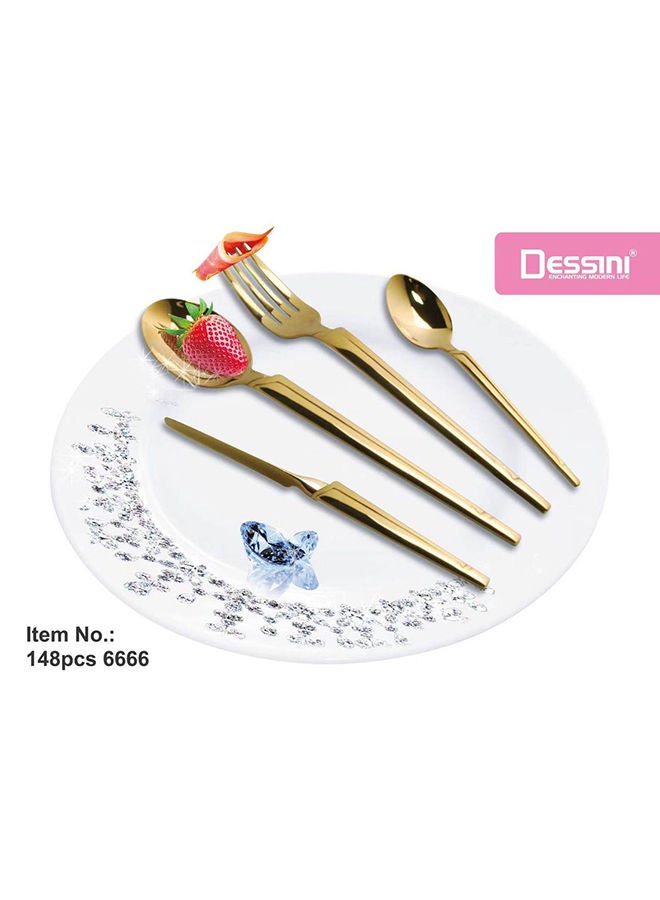 DESSINI Dessini 148Pcs Cutlery Set Gold  - Image 1