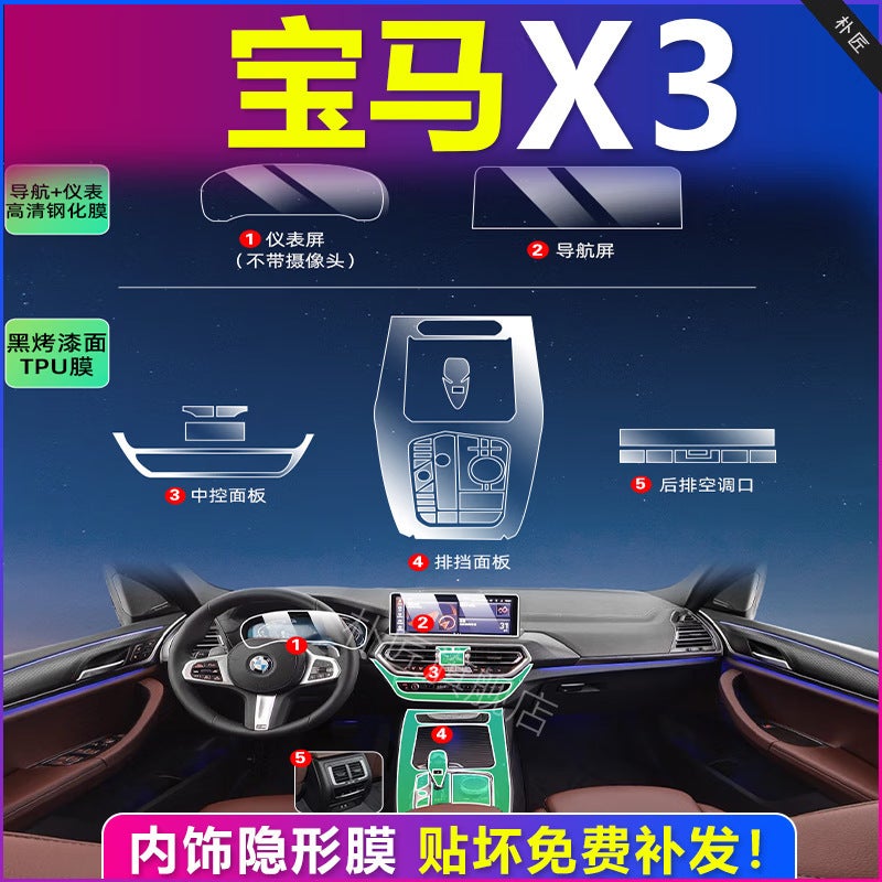 Suitable For 24 Bmw X3 Special Tpu Interior Protective Film Navigation Instrument Screen Tempered Film Car Film - Image 2