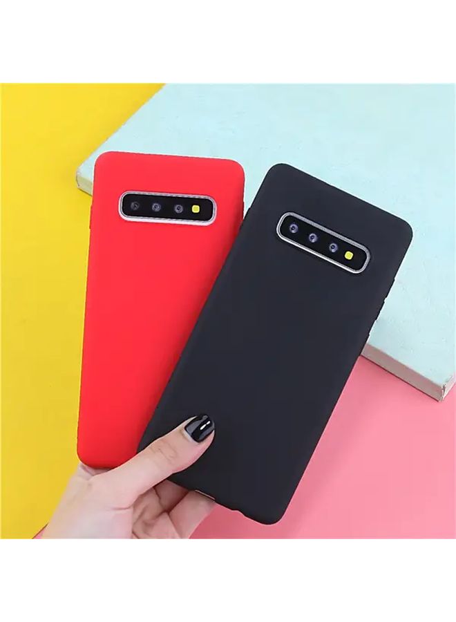 Red Soft Phone Case Compatible with Galaxy S10e Candy Color Back Cover - Image 3