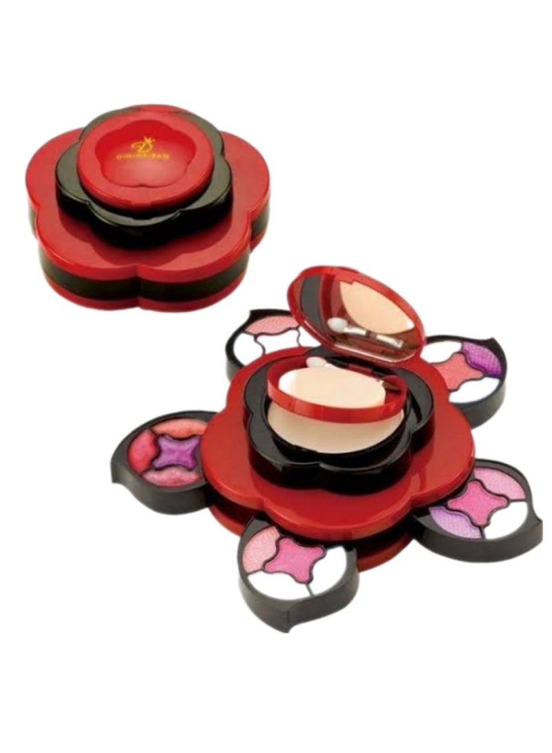 This Kit has a Simple Flower Design And It Is Great For Makeup Beginners. It has Essential Items like Lip Gloss, Blush, and Eye Shadow in Soft Colors - Image 2