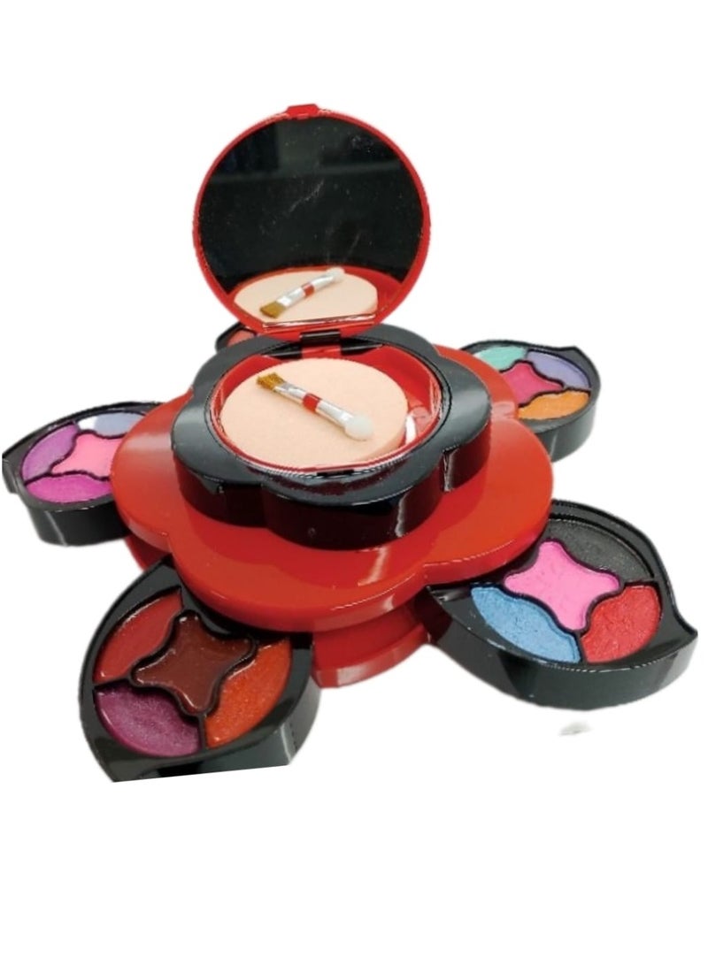 This Kit has a Simple Flower Design And It Is Great For Makeup Beginners. It has Essential Items like Lip Gloss, Blush, and Eye Shadow in Soft Colors - Image 3