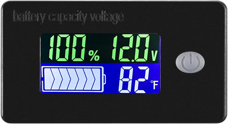 AITIAO Capacity Monitor 10-100v Meter 12v 24v 48v Battery Power Percentage Voltage Fahrenheit Temperature Indicator Gauge - Image 2