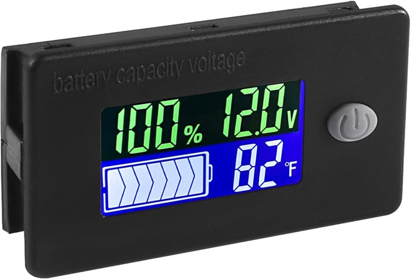 AITIAO Capacity Monitor 10-100v Meter 12v 24v 48v Battery Power Percentage Voltage Fahrenheit Temperature Indicator Gauge - Image 5