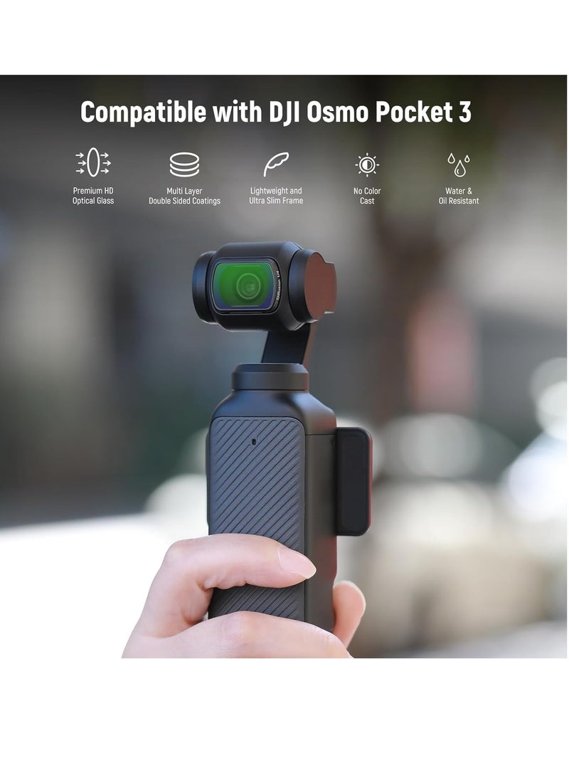 Generic Magnetic NDu0026Black Diffusion 1/4 Effect Filter Kit Compatible with DJI OSMO Pocket 3 Creator Combo Accessories, Action Camera 4 Pack Neutral Density (ND16 ND64 ND256) u0026 Cinematic Mist Filters  - Image 2