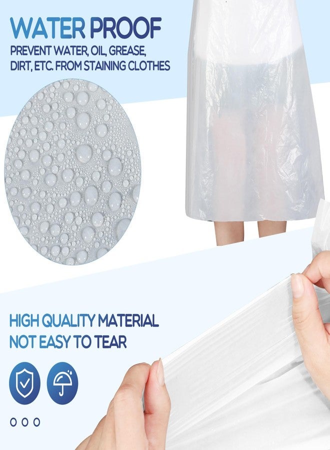 Cozypower 400 Pcs Bulk Plastic Disposable Aprons 28 x 47 Inches Heavyweight White Plastic Poly Apron for Adult Painting Crafts, Arts, Cooking, Commercial or Household Use - Image 3