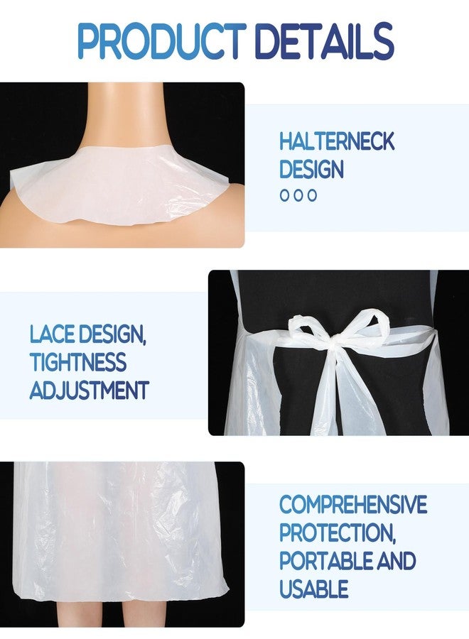 Cozypower 400 Pcs Bulk Plastic Disposable Aprons 28 x 47 Inches Heavyweight White Plastic Poly Apron for Adult Painting Crafts, Arts, Cooking, Commercial or Household Use - Image 4