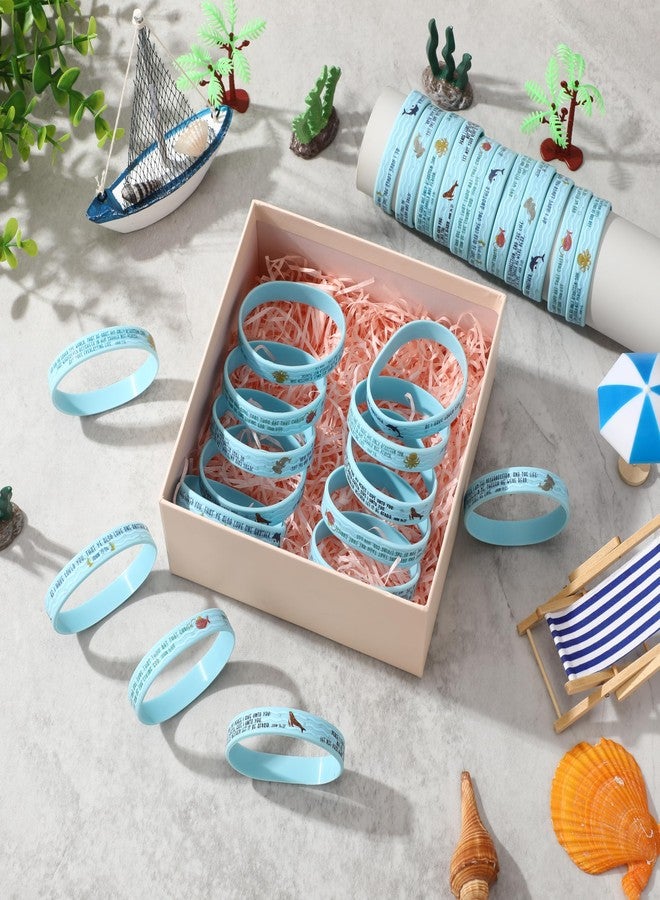 Suncalla 100 Pcs Christian Bracelets Bulk Inspirational Bible Verse Rubber Wristbands Sunday School Halloween Goodie Bag Stuffers Ocean Themed Party Favors Christmas Sea Animals Silicone Bracelets - Image 5