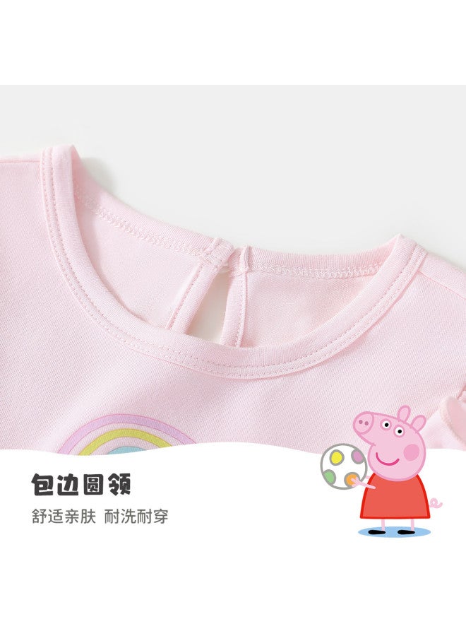 peppa Pig Summer Thin Girls' Breathable Comfortable Dress With Flutter Sleeves And Tank Top - Image 4
