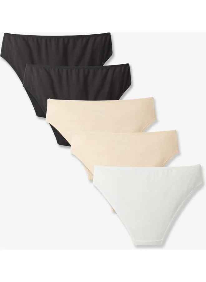 JUNE June Women 5-Pack Panties Black - Beige - Ecru