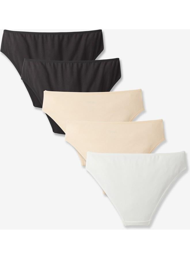 JUNE June Women 5-Pack Panties Black - Beige - Ecru - Image 2