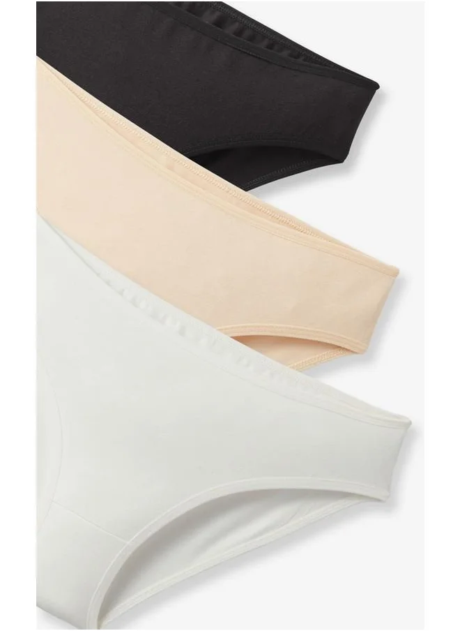 جون June Women 5-Pack Panties Black - Beige - Ecru