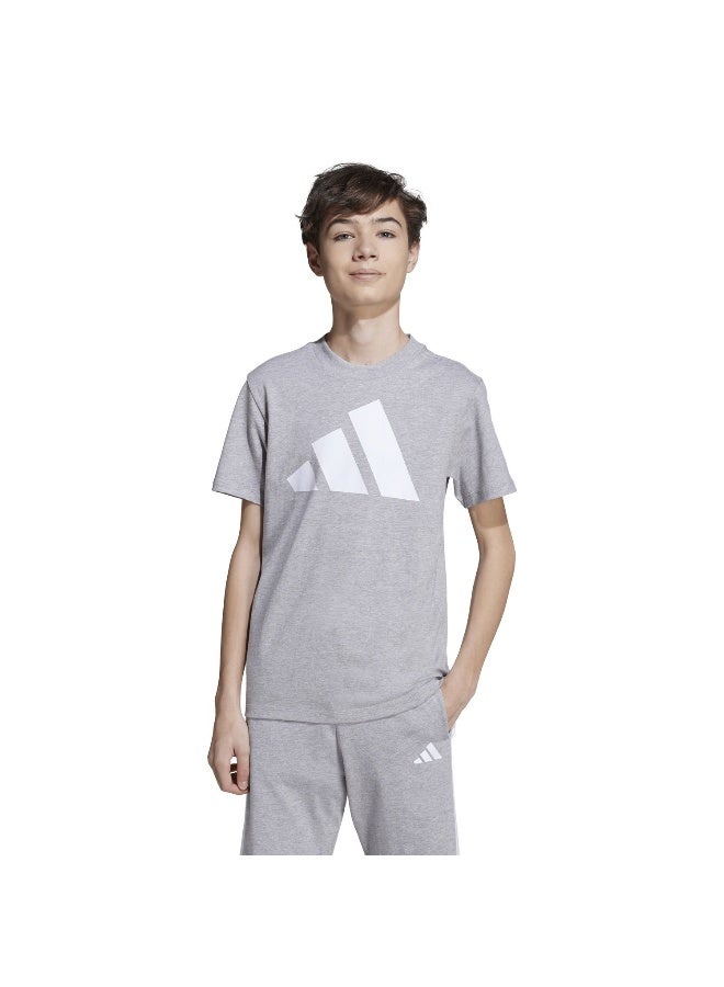 Adidas J Bl Tee 160 Grey Training T-Shirts For Junior 7-8Y - Image 2