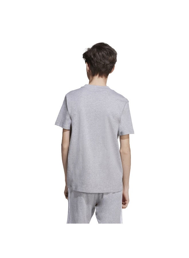 Adidas J Bl Tee 160 Grey Training T-Shirts For Junior 7-8Y - Image 3