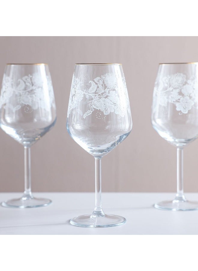 Rakle 4-Piece Real Gold Rim Wine Glass Set - Elegant 490ml Glassware for Wine Lovers, Ideal for Home Bar, Parties & Gifts - Stylish Soda Lime Glass Design - Image 2