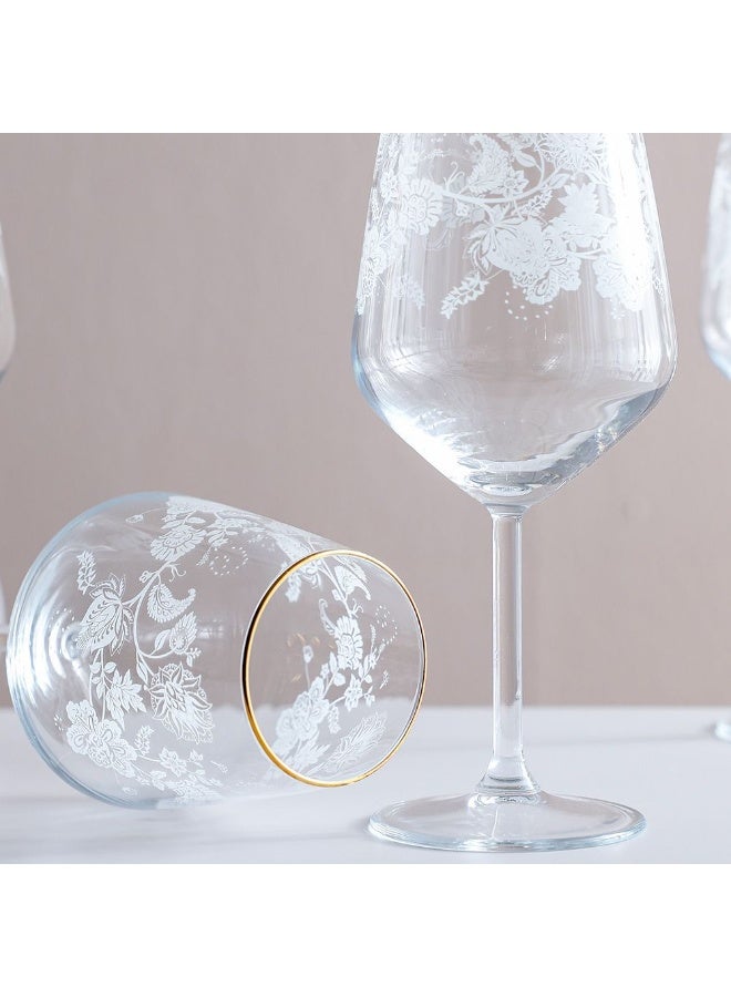 Rakle 4-Piece Real Gold Rim Wine Glass Set - Elegant 490ml Glassware for Wine Lovers, Ideal for Home Bar, Parties & Gifts - Stylish Soda Lime Glass Design - Image 3