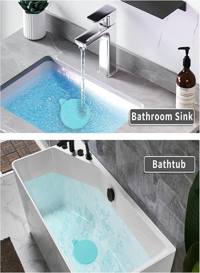 Tomario (2 Pack) Silicone Bathtub Stopper, 6" Extra Large Silicone Drain Plug, Universal Shower Drain Tub Stopper for Kitchen Gadgets Bathroom, Blue+White - Image 5