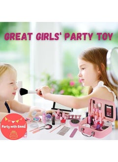 Generic Party With Emma Kids Makeup Kit For Girl Real Washable Makeup Kit For Little Girls Over 8 Year Old Girls Makeup Set With Cute Princess Cosmetic Purse Girls Pretend Play Toy Toys (Mermaid Box)  - Image 4