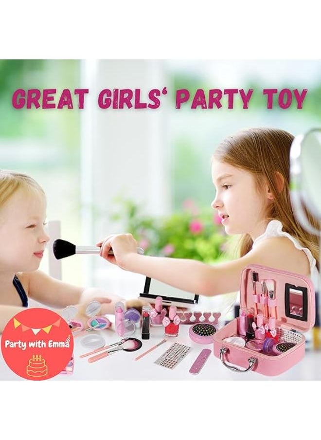 Party with Emma Party With Emma Kids Makeup Kit For Girl Real Washable Makeup Kit For Little Girls Over 8 Year Old Girls Makeup Set With Cute Princess Cosmetic Purse Girls Pretend Play Toy Toys (Mermaid Box)  - Image 4
