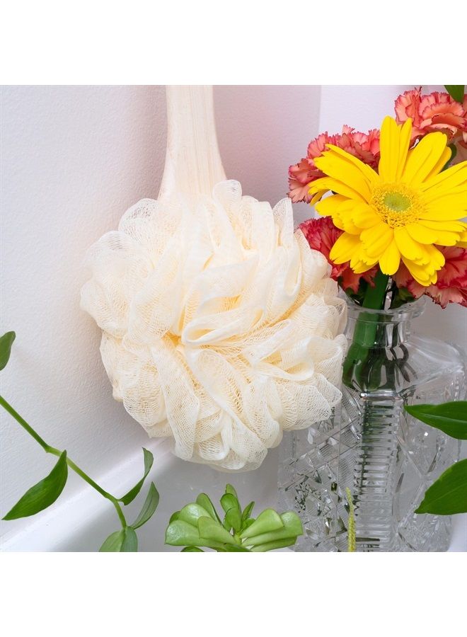 Ecotools EcoPouf Bath Brush, Shower Loofah with Long, Ergonomic Handle, Cleans Hard-to-Reach Areas, Deep Cleansing & Exfoliating, Recycled Netting, Perfect for Men & Women, 1 Count - Image 5