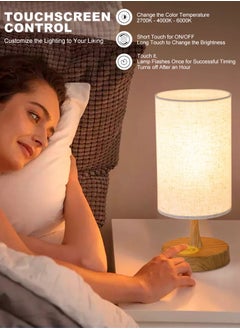 Bedside Table Lamp, USB switch cable LED Bedrooms Lamps, Nightstand Desk Lamp, Minimalist Solid Wood Round Base with Fabric Shade for Living Room, Kids Room, Office - pzsku/Z92791115545AB1344C30Z/45/_/1698318915/a74d75c9-80c1-4175-b78c-0151a26c0ca0