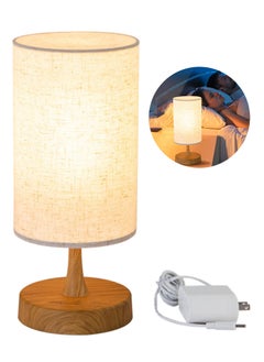 Bedside Table Lamp, USB switch cable LED Bedrooms Lamps, Nightstand Desk Lamp, Minimalist Solid Wood Round Base with Fabric Shade for Living Room, Kids Room, Office - pzsku/Z92791115545AB1344C30Z/45/_/1698318917/08f57963-3fca-42e0-bca1-97b25823f866