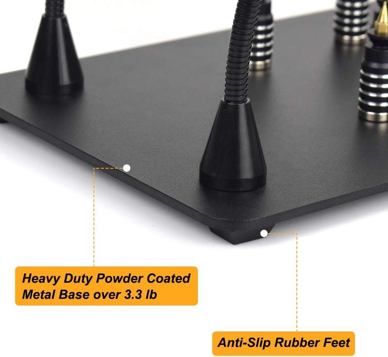 NOEVSBIG Magnetic Helping Hands Soldering Station with Large & Heavy Duty Base, 6 PCB Holders,5 Flexible Arms with Precision 360 Degree Alligator Clip Helping hands for Soldering Electronic Repair DIY - Image 3