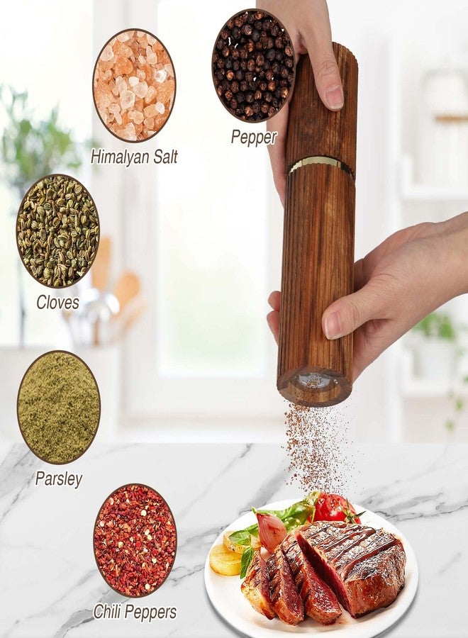 UNIOVC Wooden Pepper Grinder Pepper Mill,Adjustable Coarseness Salt Pepper Grinder Shaker Pepper Grinder Refillable,Acacia Wood Salt Grinder for Your Kitchen - Image 5