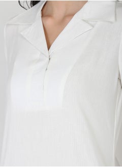 Abhishti White Cotton Linen Tulip Dress  - Image 2