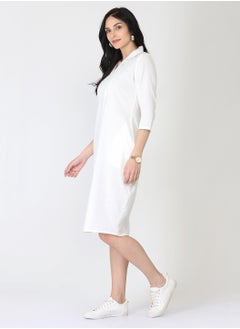 Abhishti White Cotton Linen Tulip Dress  - Image 4
